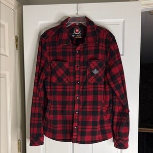 686 Red and Black Plaid buffalo check Shirt Jacket. Large thermal rated